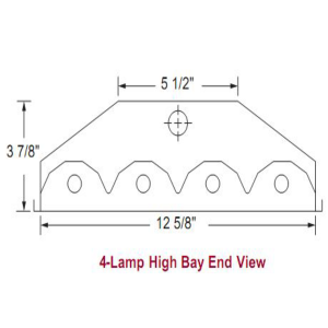 48" Premium High Bay, (4) 54W T5HO Lamps, Specular Reflectors, 120-277V, Branded Ballast