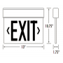 Edge Lit LED Exit Sign, Aluminum Housing, Red Letters