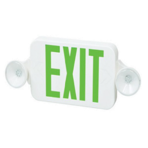 Low Profile, LED Combo Exit/Emergency , White Housing, Red Letters