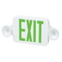 Low Profile, LED Combo Exit/Emergency , White Housing, Green Letters