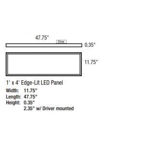 2'x4' Recessed LED Panel, 52W LED Module, 120-277V, 0-10V Dimming